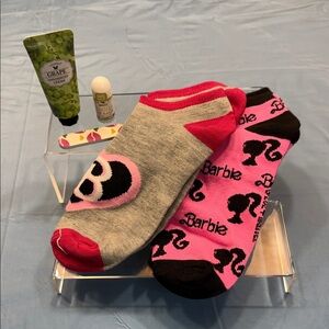 Barbie Pink and Black Casual Socks Easter Basket with accessories